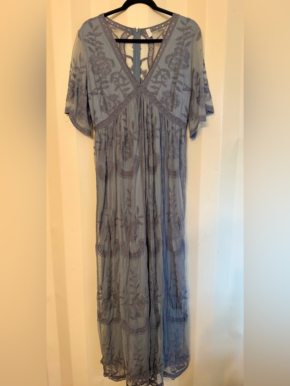 Pinkblush Blue Floral Lace Maternity Dress